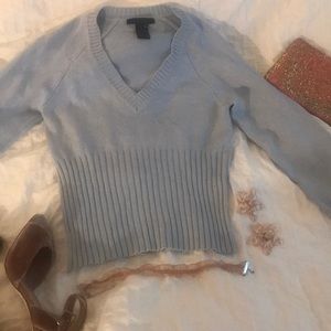 THE LIMITED Light Blue V-neck Sweater